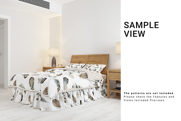 Bed Linen with Gathered Bed Skirt in Product Mockups - product preview 7