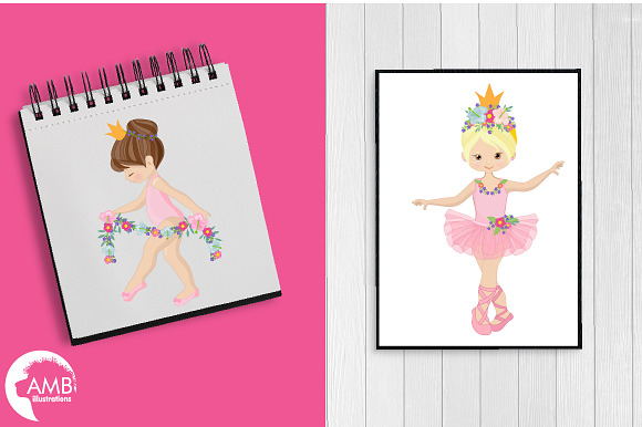 Floral Ballerina Clipart AMB-2606 in Illustrations - product preview 4