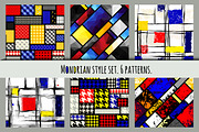Set of patterns in Mondrian style