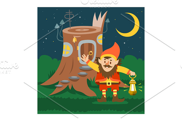 Fantasy gnome house vector cartoon