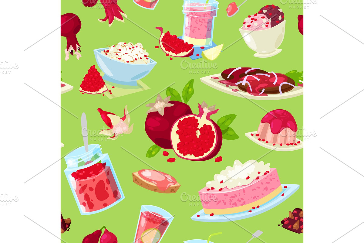 Pomegranate vector fresh fruity food in Illustrations - product preview 8