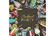 Coctail drinks party summer poster