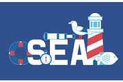 Sea summer adventure banner vector