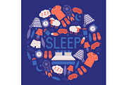 Sleep and bedroom supplies banner