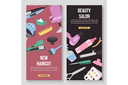Beauty salon tools vector concept