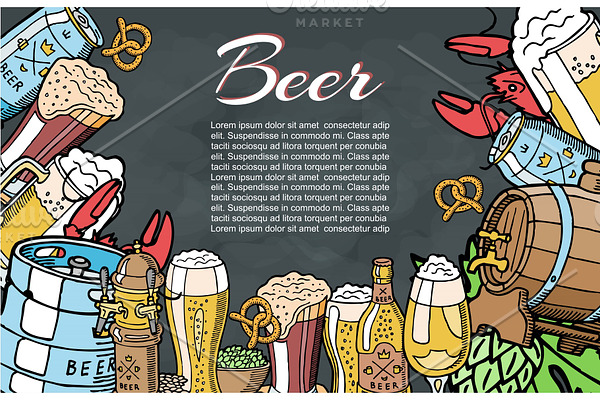 Sorts of beer and ale poster design