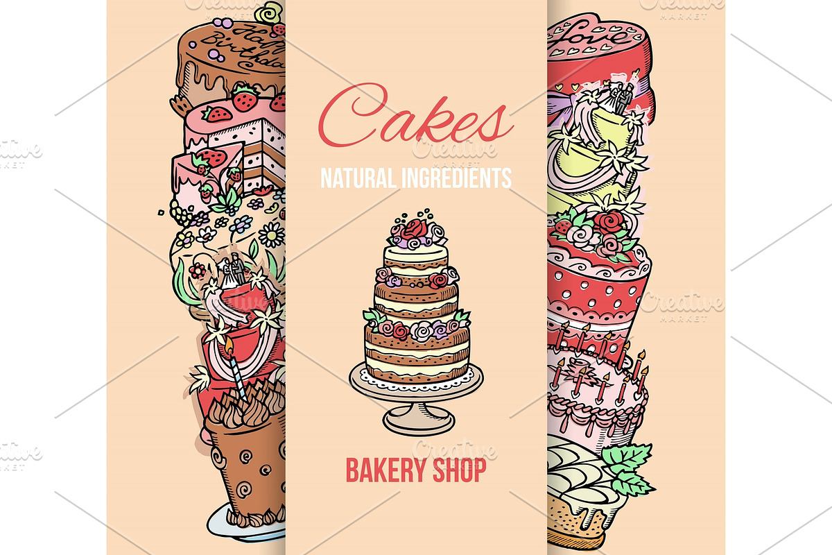 Cake shop poster vector illustration in Objects - product preview 8