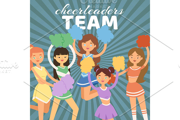 Cheerleading team vector