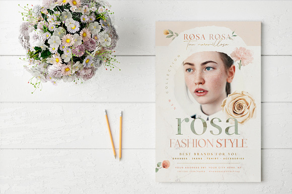 Rosa Fashion Style Flyer Template in Invitation Templates - product preview 1