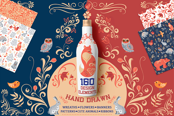 160 Hand Drawn Vector Elements in Illustrations - product preview 8