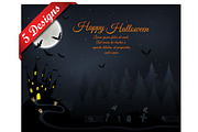 Set of 5 Halloween Greeting Cards
