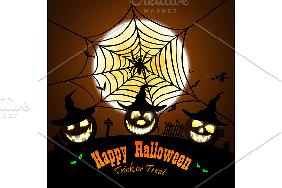 Set of 5 Halloween Greeting Cards in Illustrations - product preview 2