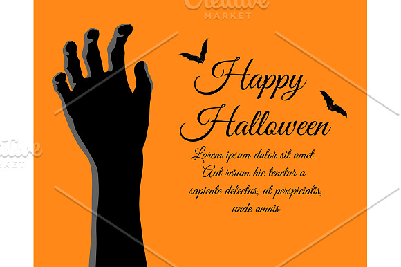 Set of 5 Halloween Greeting Cards in Illustrations - product preview 3