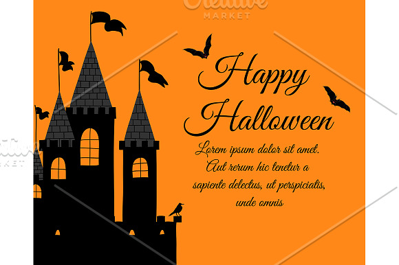 Set of 5 Halloween Greeting Cards in Illustrations - product preview 4