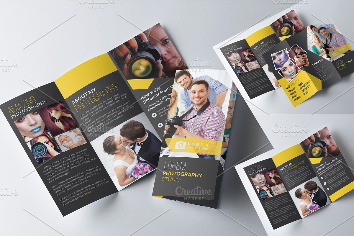 Photography Trifold Brochure Layout in Brochure Templates - product preview 8