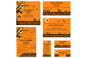 Set of 7 Halloween Invitation Cards