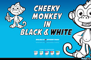 Cheeky Monkey In Black & White