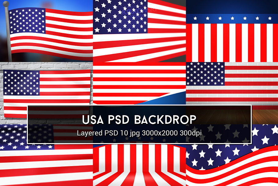 USA PSD Backdrop in Textures - product preview 8