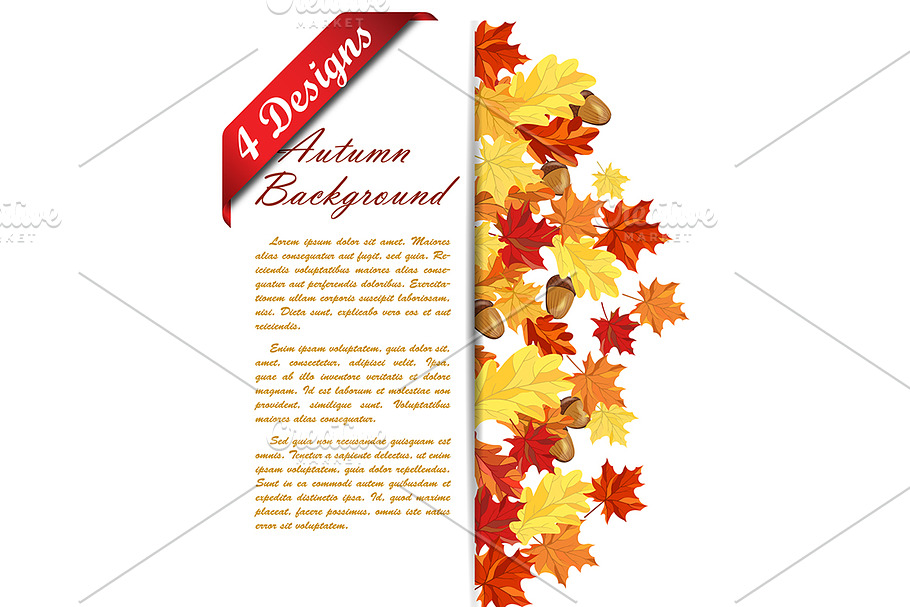 Set of 4 Autumn  Frame in Illustrations - product preview 8