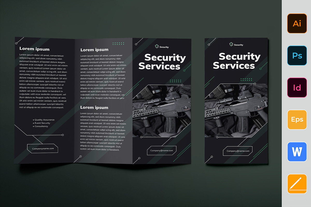 Security Services Brochure Trifold in Brochure Templates - product preview 8