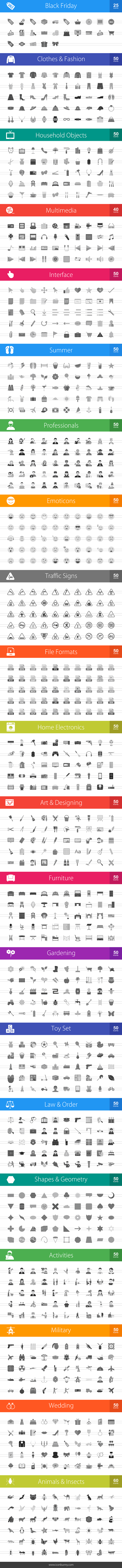 1025 Greyscale Icons (V2) in Graphics - product preview 1