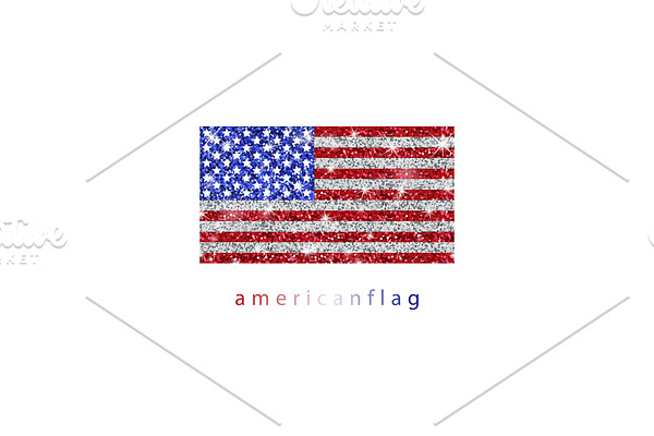 Shining American Flag Vector