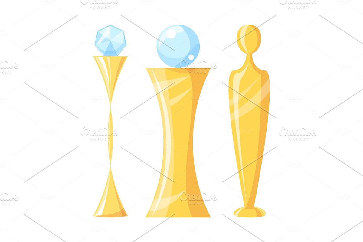 Award and Trophy with Crystal Vector in Objects - product preview 8