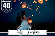 40 Sky lanterns overlays