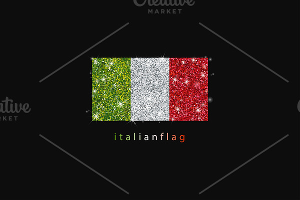 Shining Italian Flag Vector