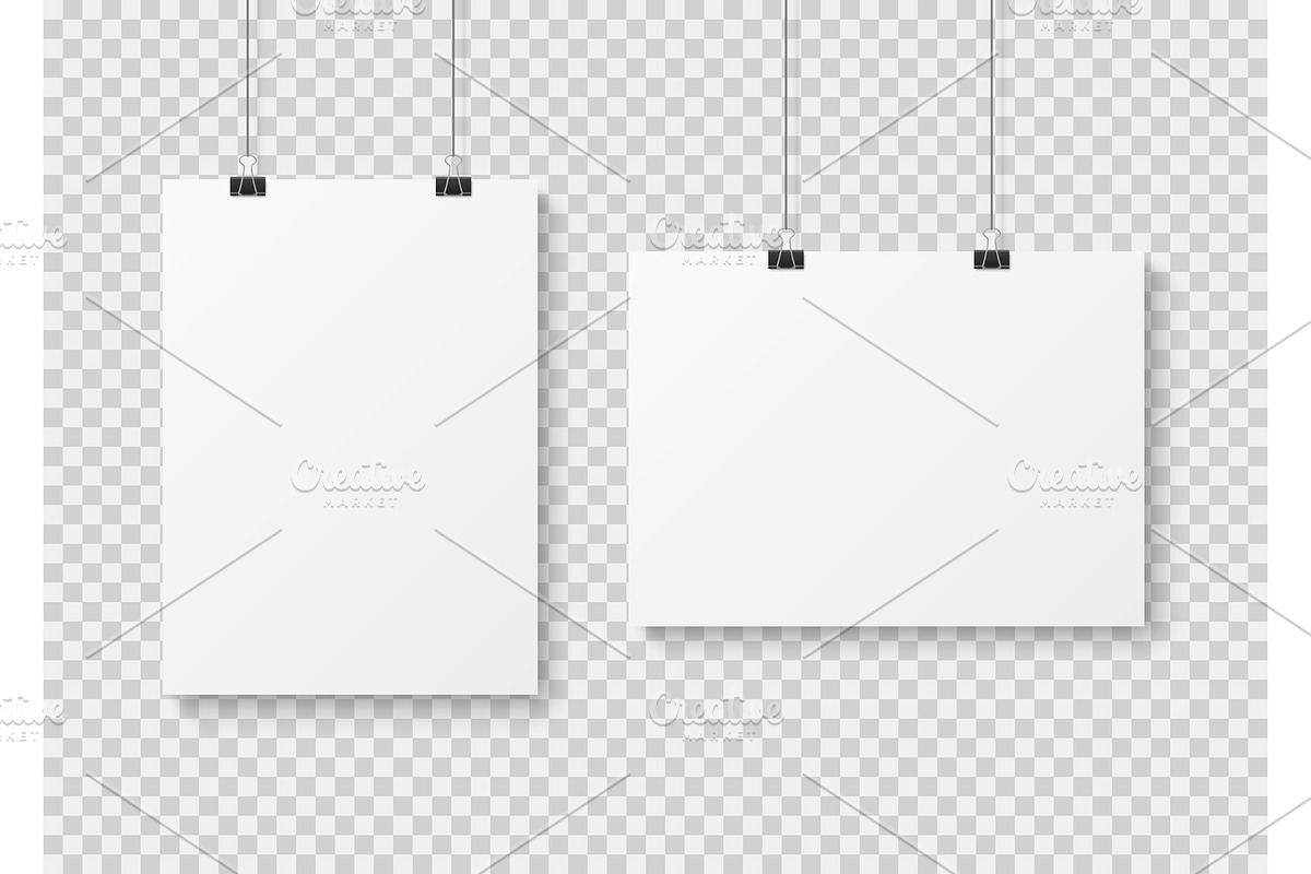 White blank poster template in Textures - product preview 8