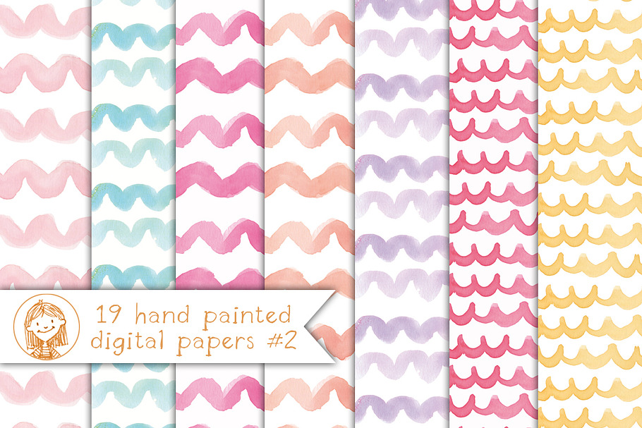 Watercolor Background, Paper in Patterns - product preview 8