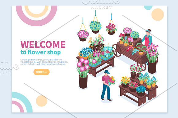 Florist Shop Isometric in Illustrations - product preview 3