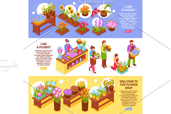 Florist Shop Isometric in Illustrations - product preview 5