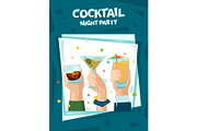 Cocktail party poster. Alcoholic