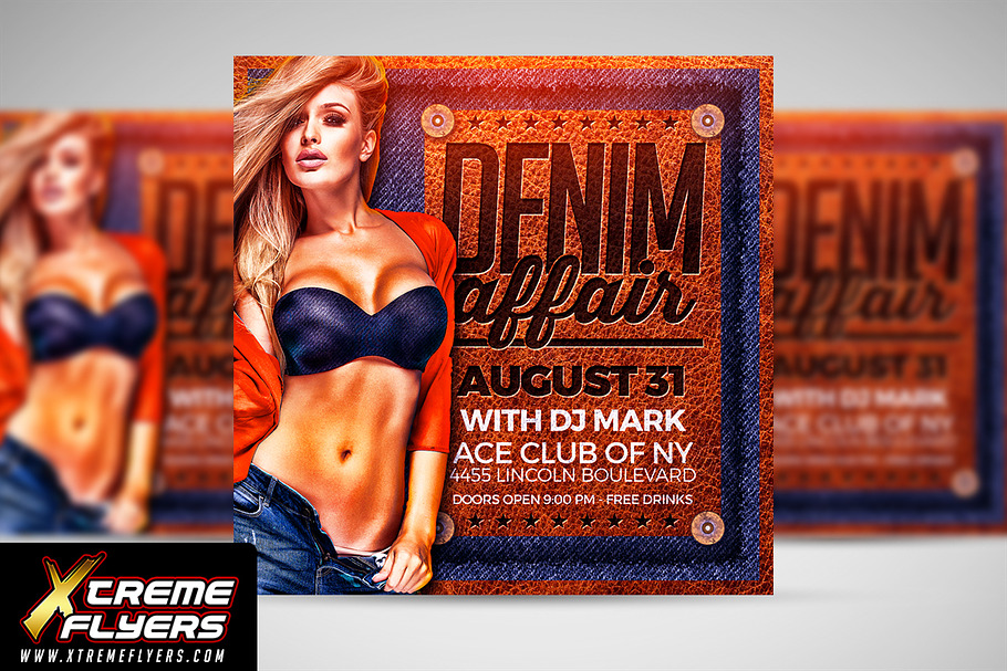 Denim Party Flyer in Invitation Templates - product preview 8