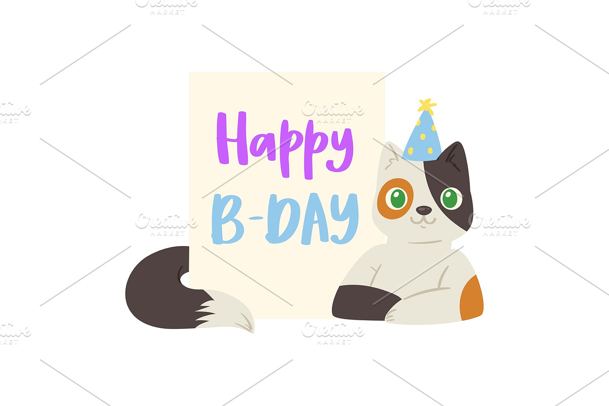 Cat banner vector kitten character in Illustrations - product preview 8