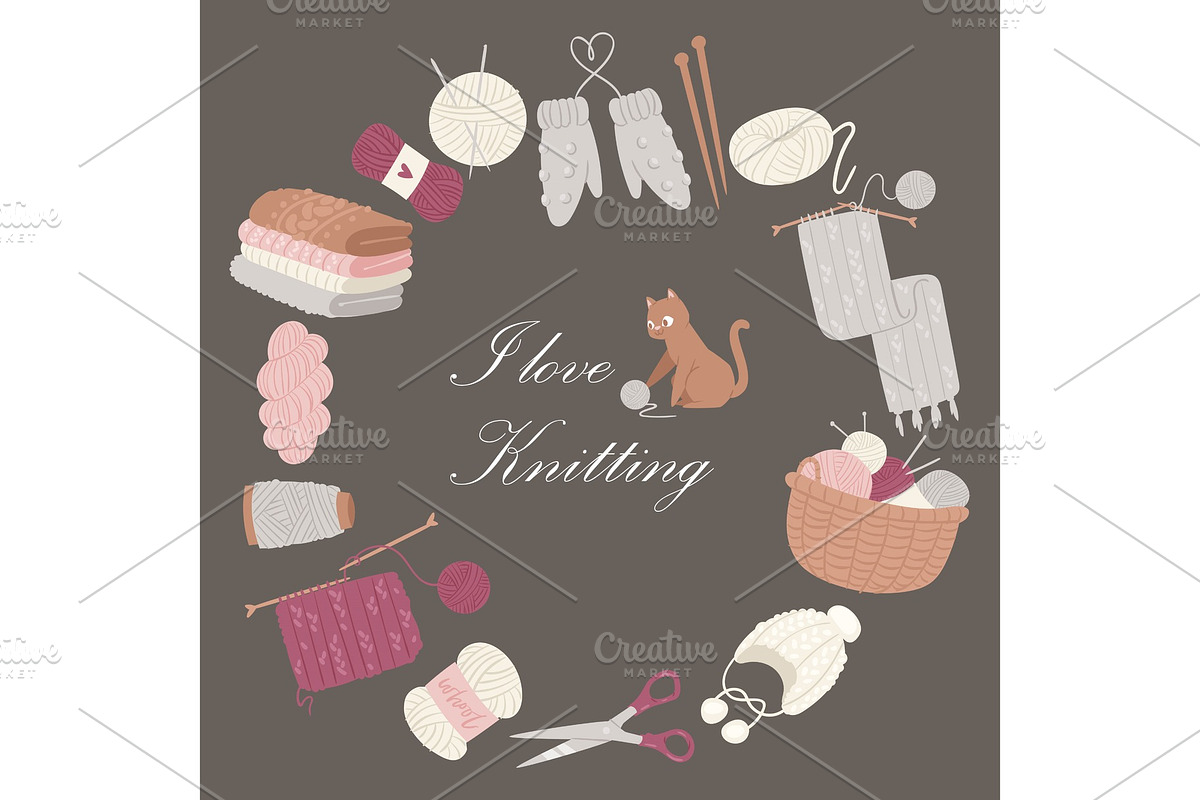 Knitting I love vector poster in Illustrations - product preview 8