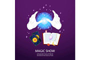Magic trick and illusionist poster