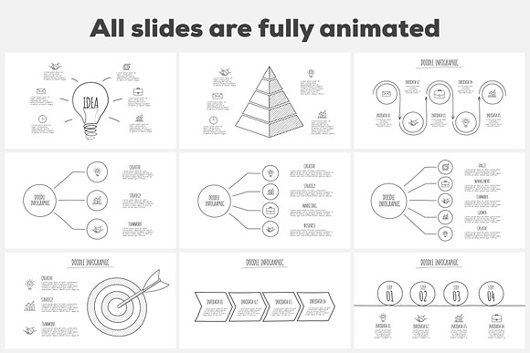 Doodle infographics presentation in PowerPoint Templates - product preview 2