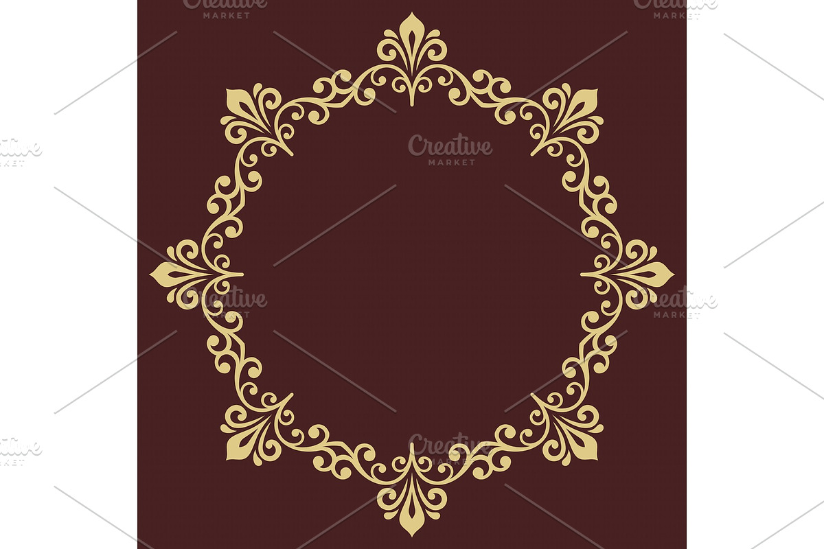 Floral Modern Vector Round Frame in Patterns - product preview 8