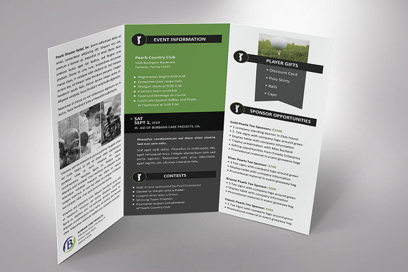 Golf Tournament Brochure Word in Invitation Templates - product preview 4