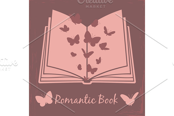Romantic book vintage poster vector