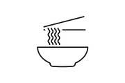 Bowl of noodles outline icon