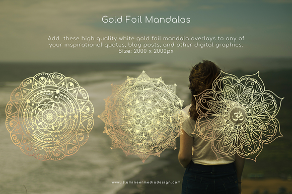 Gold Foil Power Words & Mandalas 2 in Objects - product preview 2