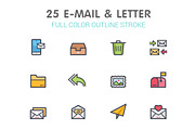 25 E-mail & Letter Color Icon