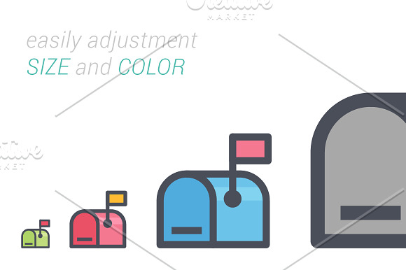 25 E-mail & Letter Color Icon in Contact Icons - product preview 2