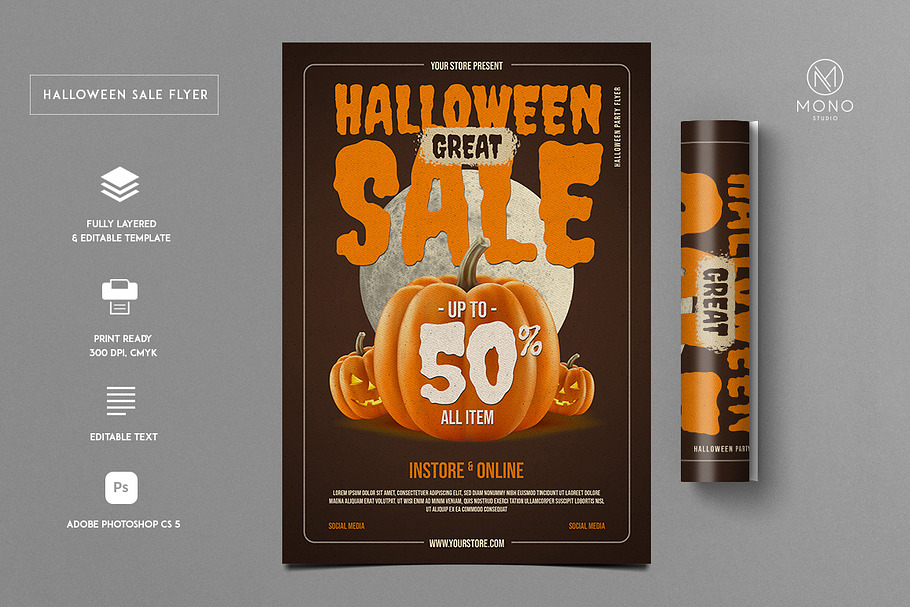 Halloween Sale Flyer in Flyer Templates - product preview 8