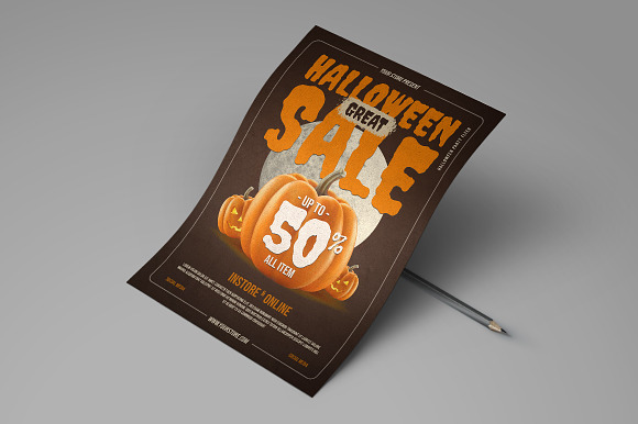 Halloween Sale Flyer in Flyer Templates - product preview 3