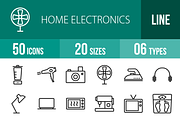 50 Home Electronics Line Icons