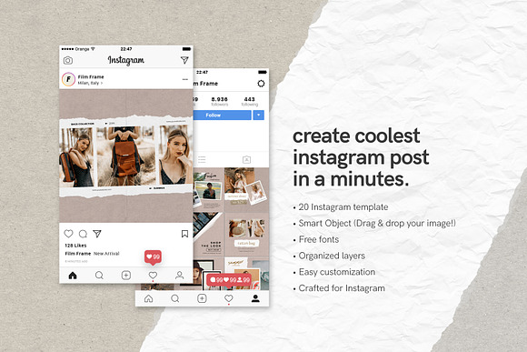 Film Frame Instagram Bundle in Instagram Templates - product preview 1